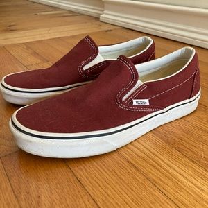 Vans RARE madder brown slip ons 9